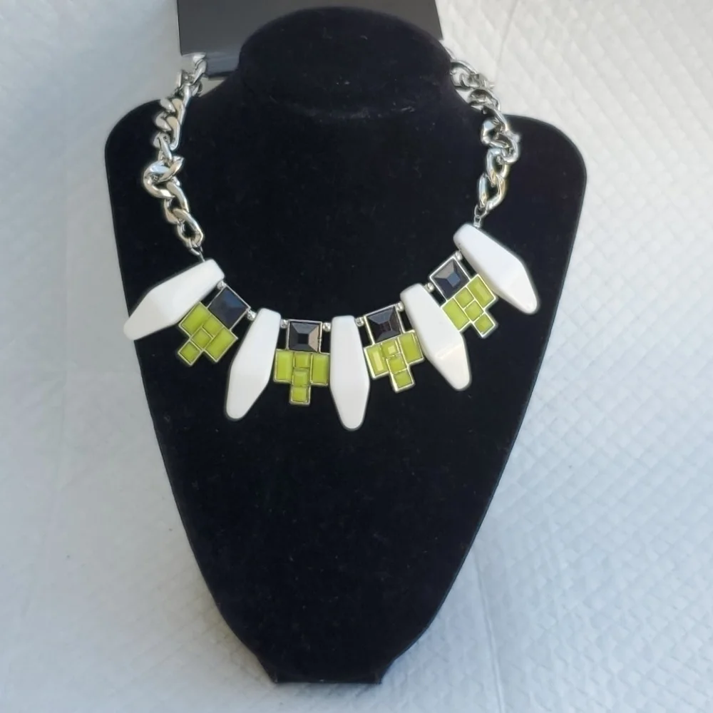 NEW CURB CHAIN COLORBLOCK NECKLACE SUMMER‎ - Picture 4 of 8